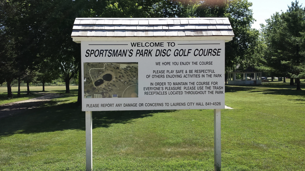 Sportsman's Park Disc Golf Course Sign